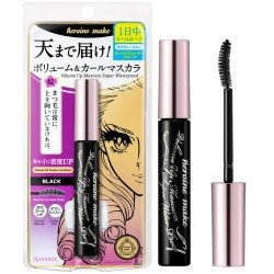 Achieve bold, voluminous lashes that last all day with KISSME Heroine Make Volume Up Mascara Super Waterproof 01 Black.