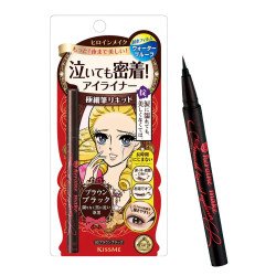 Achieve precise, smudge-proof lines with KISSME Heroine Make Smooth Liquid Eyeliner Super Keep – 01 Jet Black.