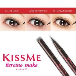 KISSME Heroine Make Smooth Liquid Eyeliner Super Keep – 01 Jet Black | Long-Lasting Precision Eyeliner