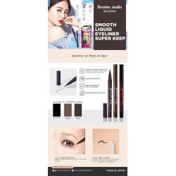 KISSME Heroine Make Smooth Liquid Eyeliner Super Keep – 01 Jet Black | Long-Lasting Precision Eyeliner
