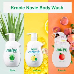 KRACIE Naive Peach Body Soap – 17.9oz Gentle Plant-Based Wash | BodegaJP