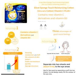 Unicharm Silcot Uruuru Sponge Facial Cotton – 40 Count | Efficient Hydration