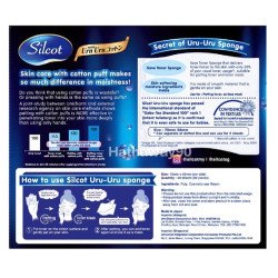 Unicharm Silcot Uruuru Sponge Facial Cotton – 40 Count | Efficient Hydration