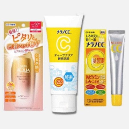 Clear Skin Dream Team: Melano CC + Skin Aqua UV Shield 3-Step Skincare Set
