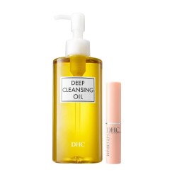 DHC Deep Cleansing Oil and Lip Cream Gift Set – Gentle Makeup Remover & Hydrating Lip Balm